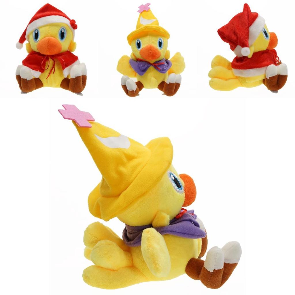Gelbes, weiches Final Fantasy Chocobo-Weihnachtsmütze-Plüschtier für Kinder – Weihnachtsgeschenk
