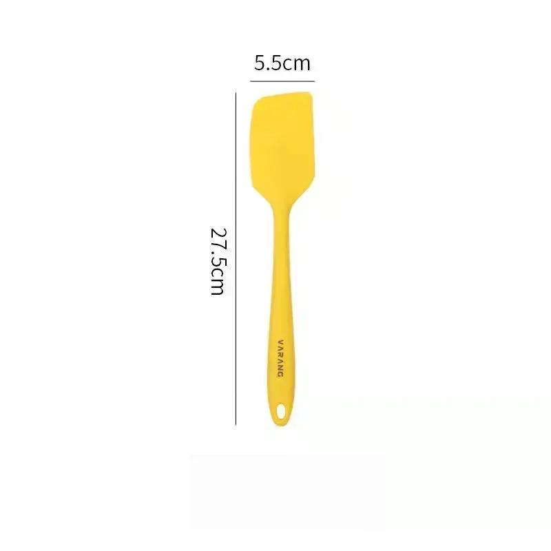 2 Pieces Silicone Spatula Set Gadget Tools Mixing Tool Utensils All for Kitchen and Home Baking Cake Cream Yellow/Brown Scraper