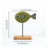 Holzfische Ornament Handgefertigte Figur mit Ständer Geschnitzte Tischskulptur für Zuhause