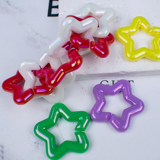 50Pcs Star Link Connectors AB Color Star Shape Linking Rings Quick Linking Rings for Bag Necklace