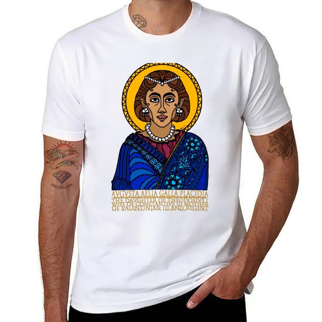 Avgvsta Aelia Galla Placidia Empress Of Rome Tshirt Lightweight Basic Short Sleeve Shirt