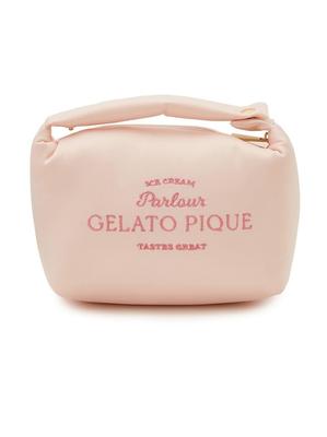 Satin Logo Embroidered Handle Pouch PWGB234659 PNK [Gelato Pique]