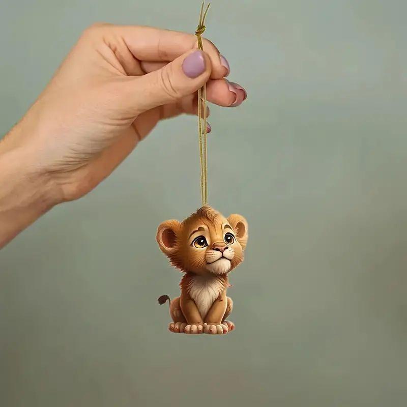 8cm Acrylic flat facing cat gun car pendant dog riding motorcycle backpack pendant home decoration angel pig handicraft 1Pcs