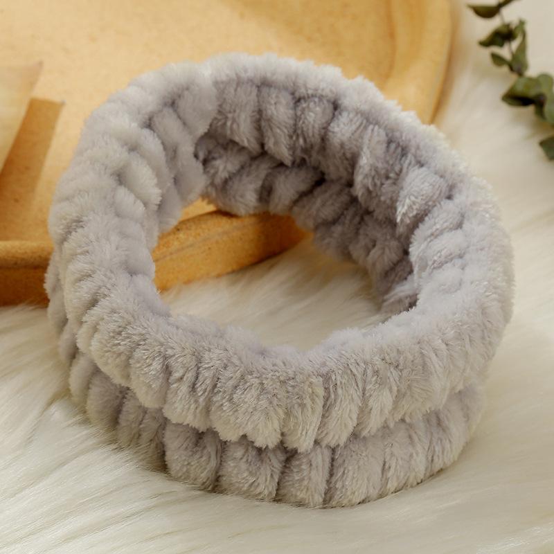 Women's Flannel Spa Headband & Wristband Set, Absorbent Wrist Bands for Face Wash