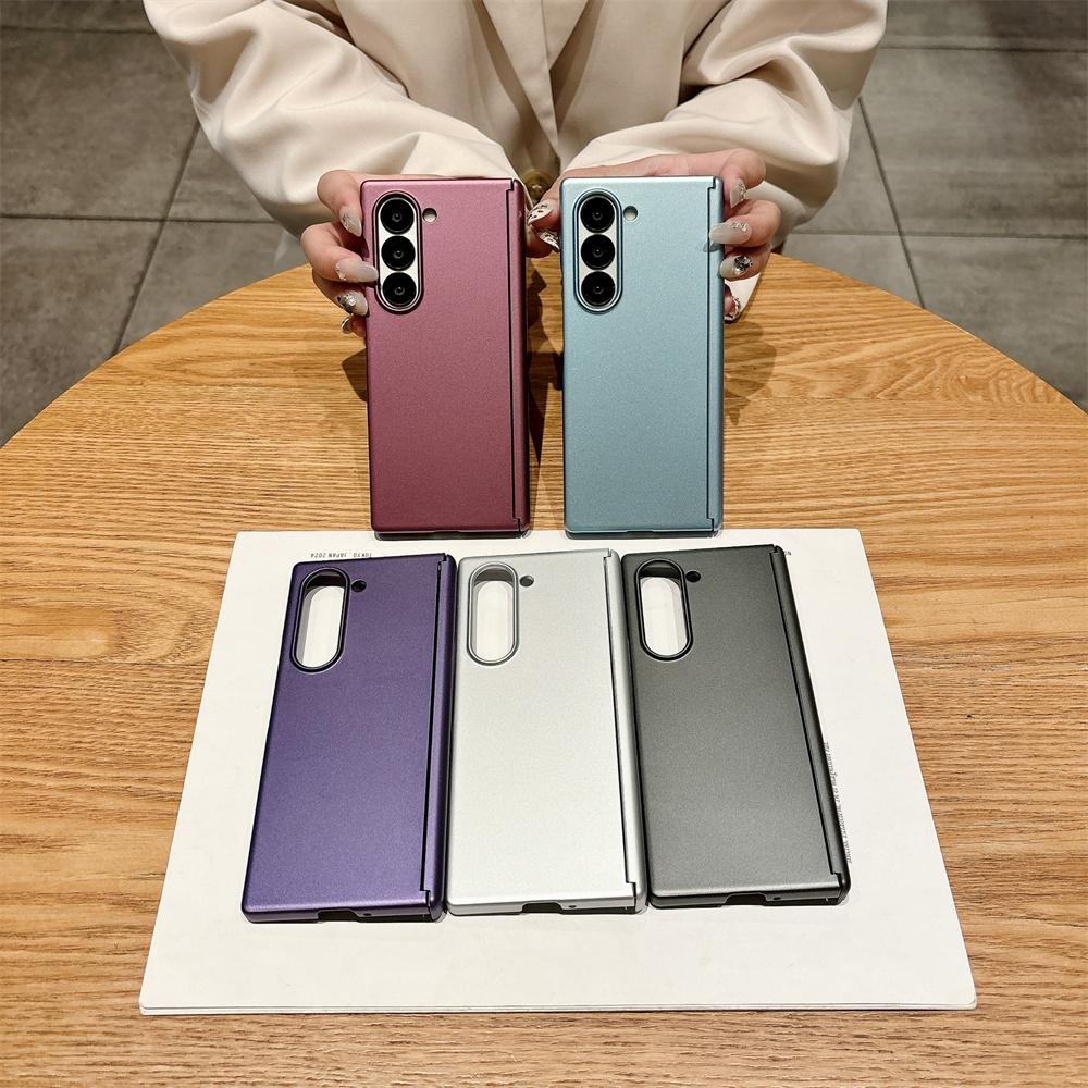Jednokolorowe Etui Na Samsung Galaxy Z Fold 7 6 5 5G Zawias Osiowy Ochronne Etui Na Telefon PC Twarda Powłoka Fold7 Fold6 (Tylko tylna okładka)