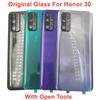 For Huawei Honor 30 Original Back Glass Battery Cover Door Rear Lid Housing + Camera Lens + Flashlight + Adhesive Glue