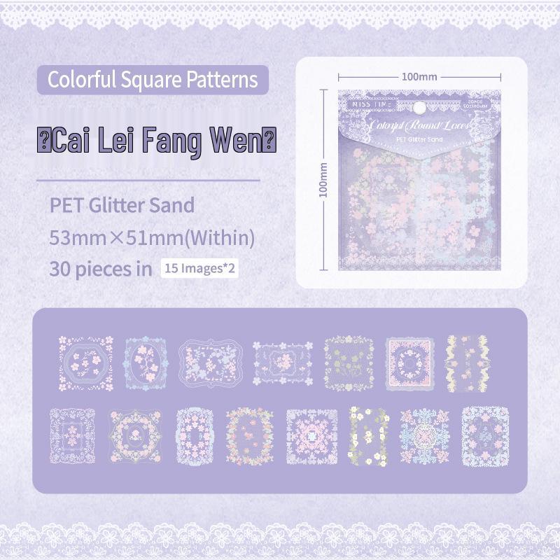 Manzhi Series Lace Floral PET Sticker Pack - 6 Decorative Styles