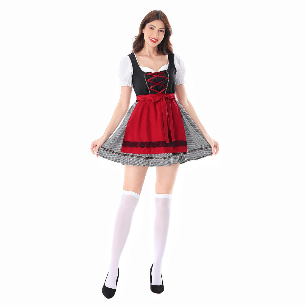 Carnival Pastoral Farm German Beer Festival Costume Munich Bavaria Dirndl Maid Dress