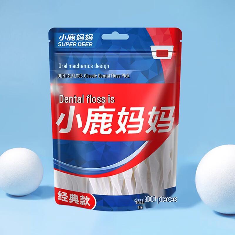 Deer Mama Classic Ultra-Fine Dual Line Dental Floss Picks, 300 Count