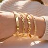 Dainty Zircon Paperclip Clasp Bracelet for Women Openable Stainless Steel Cuff Bangle Bracelets Fashion Charm Jewellery Gift