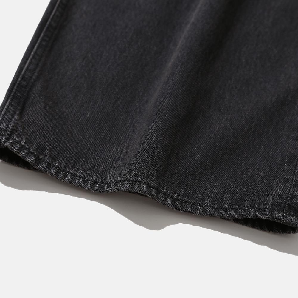 MOIF [Aw25] Wide Belted Denim Pants / Washed Black