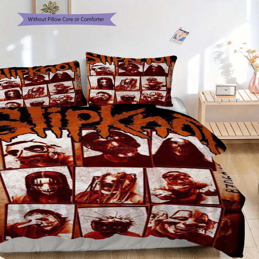 Slipknot Set Heavy Metal Dreams Bedding 1 Duvet Cover 2 Pillowcase Without Core Christmas Birthday Gift Soft And Comfortable Bedding Set