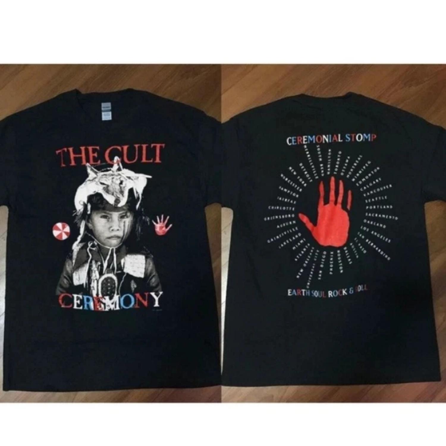 

The Cult Band s 1991 _Ritual Stamping_ Tour T-shirt Is Suitable for Fans with A Unisex Style That Is Suitable for All Seasons S чёрный