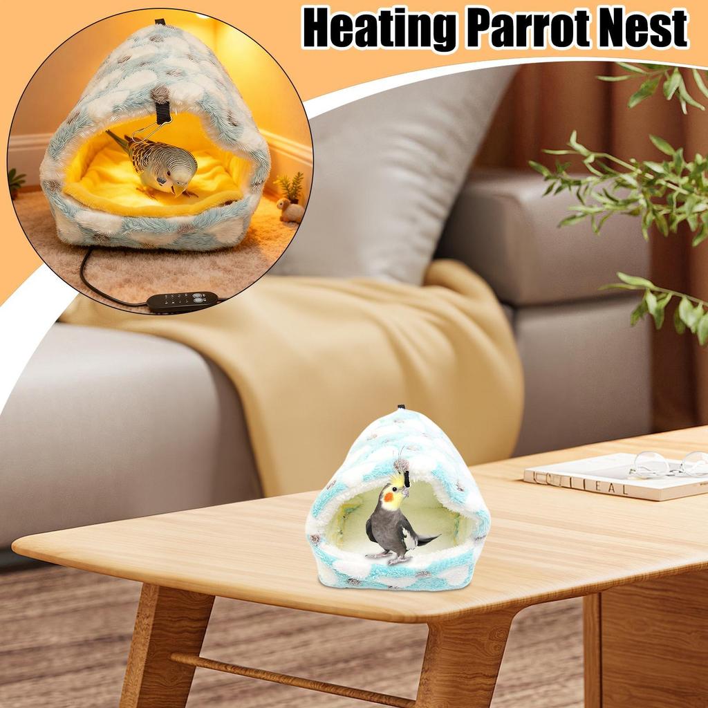 Beheiztes Vogelhaus Hängematte Plüsch Warmes Nest für Conure Wellensittich Nymphensittich Unzertrennliche Kleintier Vogelbett Wärmer