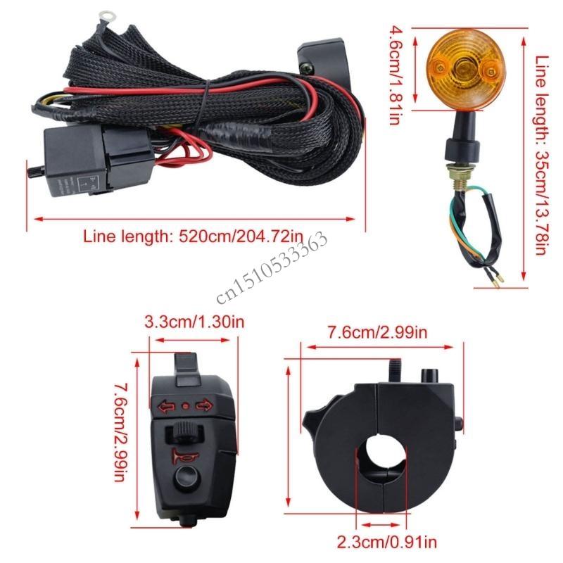 090E Easy Install Motorcycle Light & Horn Set with High Visibility LED Simple Use for Night Ridings & Road Adventures