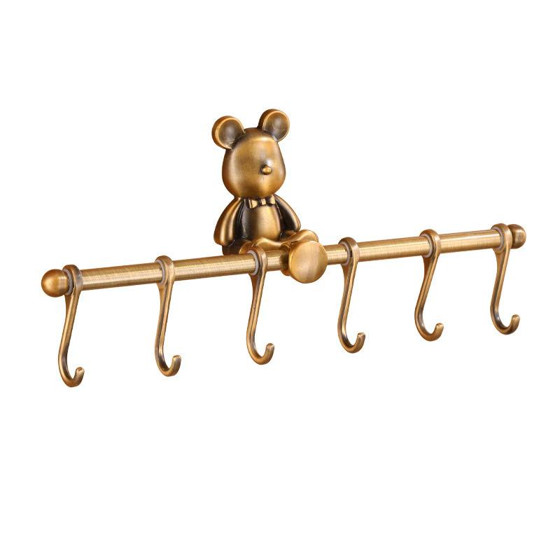 Tuqiu Kitchen Row Hooks Robe Hook Clothes Hook Antique Bronze Towel Hanger Aluminum Bathroom Hardware Bathroom Accessories