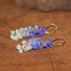 Lavender Opal Gemstone Cluster Earring, Opal Dangle Earrings for Women, Natural Opal Beaded Earring, Fire Opal Jewelry, October Birthstone