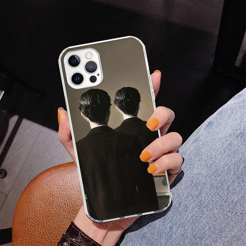 Rene Magritte Art Phnoe Case for Iphone 17 Air 16 11 12 13 Mini 14 Plus 15 Pro Max 7 8E SE 2020 16ProMax Phone Cover Coque 17 Ai