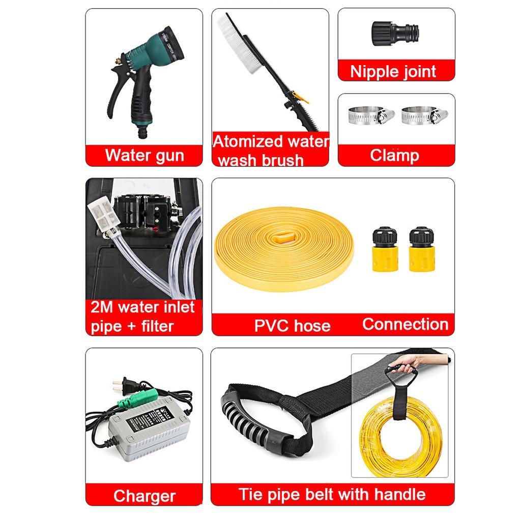 Portable Power Sprayer Pump High Pressure Washer Rechargeable Water Pump for Car Home Garden Spray 100W