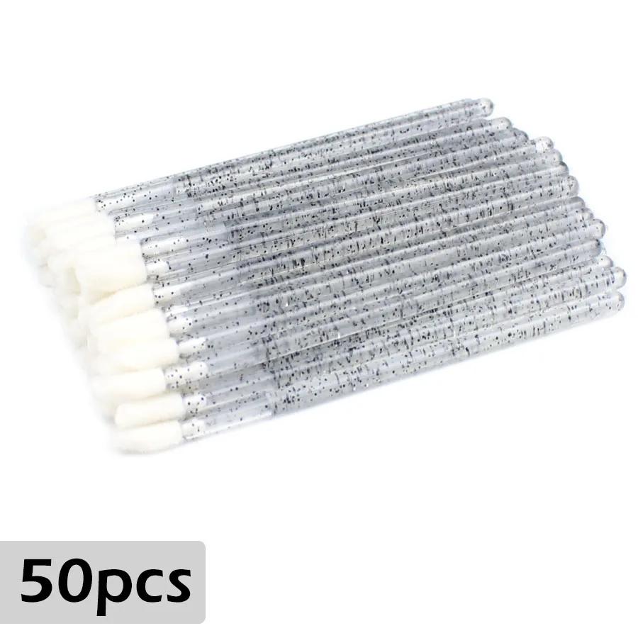 CNKESS  Wholesale  50pcs Disposable Cosmetic Lip Brush Lipstick Lip Glossy Wands Pen Cleaner Applicator Makeup Brushes Tools