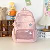 Y2K Cute Star Transparent Backpack Ita Bag for Girls Comic Badge Large Capacity Women Backpacks Fashion Students School Bags