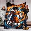 Couverture Personnalisée avec Nom - Design Imprimé Dragon Ball, Couverture pour Canapé, Lit, Voyage, Camping - Douce et Chaude, Excellent Cadeau