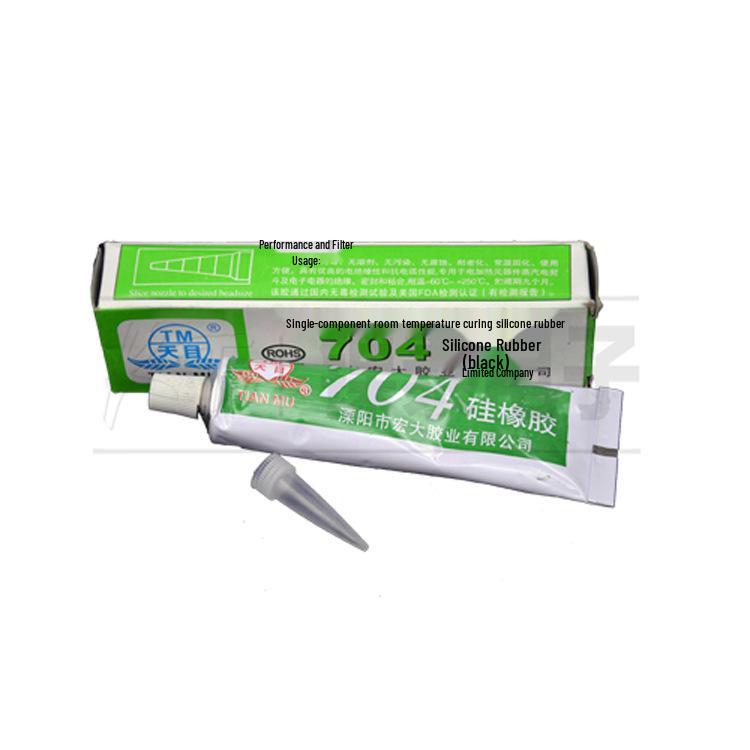 Black Semi-fluid Silicone Rubber Glue Tianmu 704B