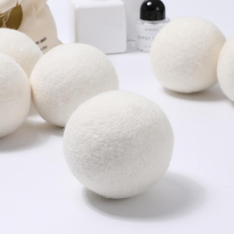 Wool Dryer Balls - Wrinkle Removal & Anti-tangle White Felt Balls White; 5cm (15g)
