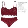 2 Teile/satz Sexy Hohl Durchsichtige Spitze Unterwäsche Set Sling Bh Mid-rise Slip Set Einfarbig Ultra-dünne unterwäsche Set