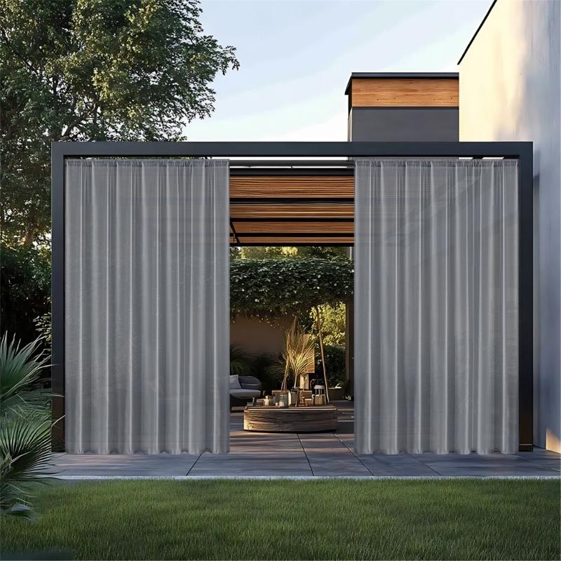 Wasserdichter Outdoor-Vorhang Allwetter Sonnenschutz Polyestergewebe Regenschutz für Terrassen Pavillons Sichtschutz