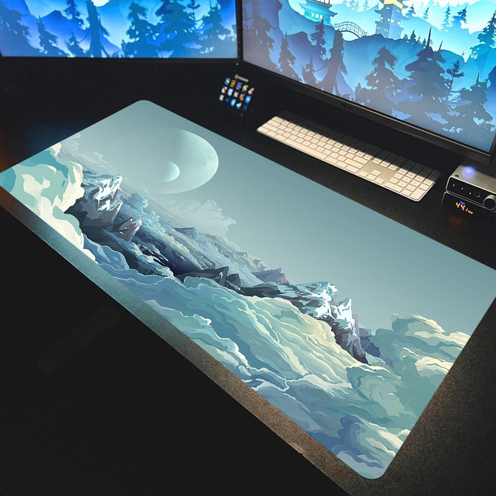 Blue Sky Landscape Large Nonslip Mousepad Gaming Office Accessor Scenery Mouse Pad Desk Mat Mousepad Large Abstract Mouse Pad
