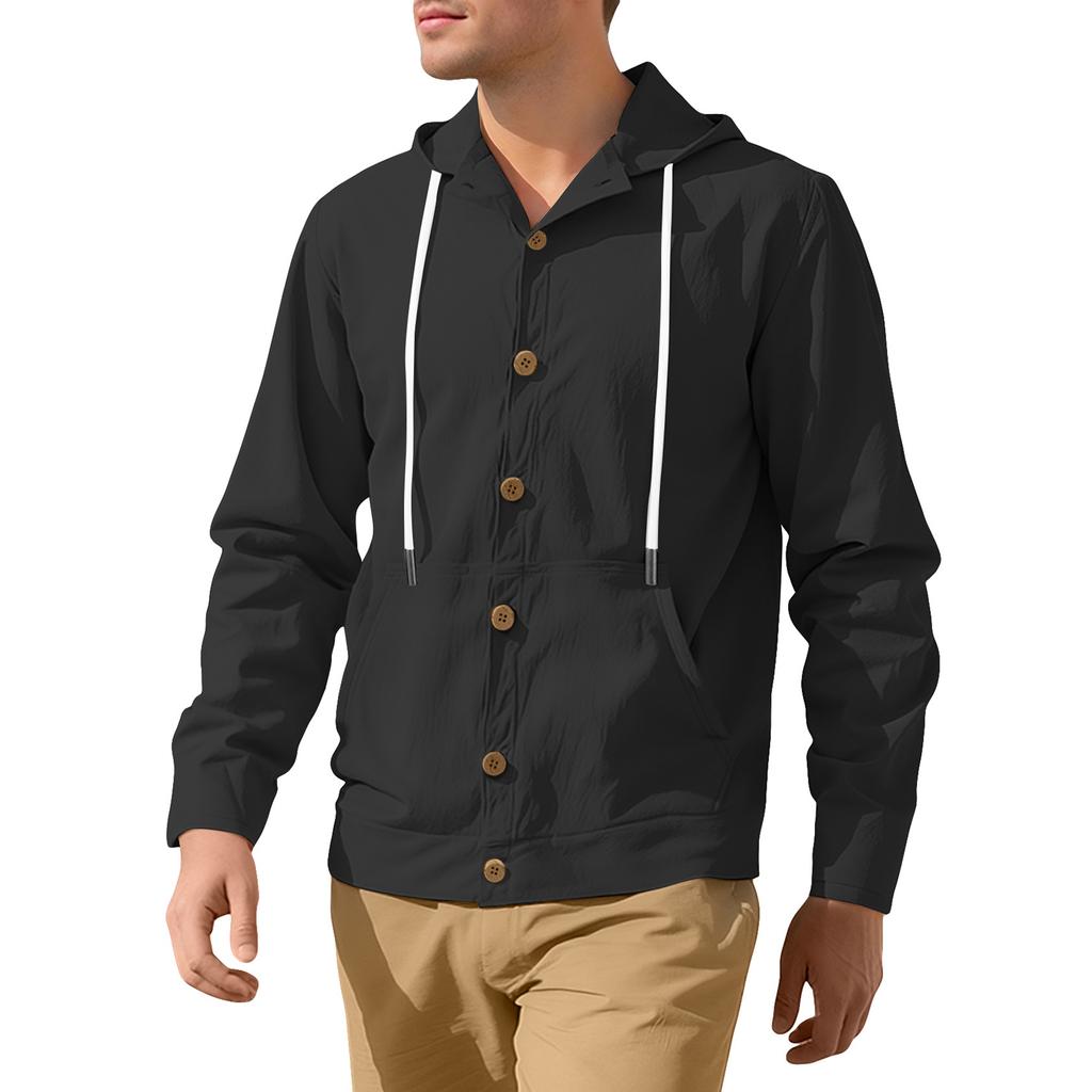 Men's  Loose  Leisure  Hooded Hood  Long Seeves  Coat