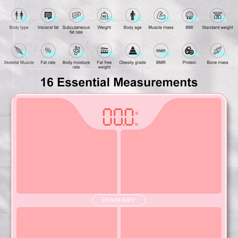 INSMART Multifunctional Body Weight Scale Bluetooth Body Fat Scale LED Display Weight Balance Body Composition Analyzer