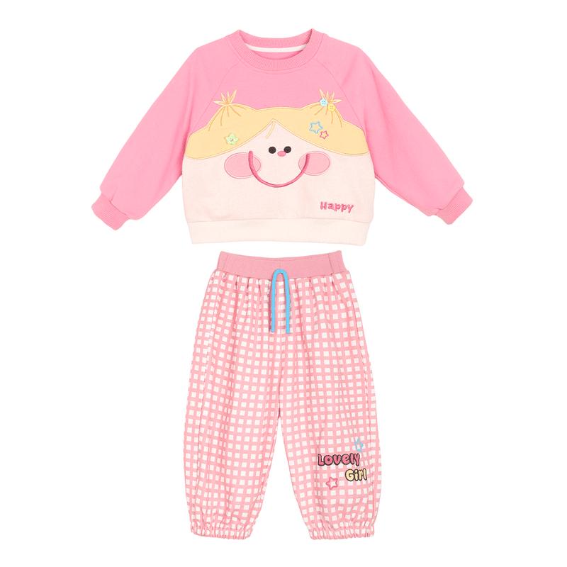 LUSON Toddler Girl Cartoon Long Sleeve Two-Piece Set 73