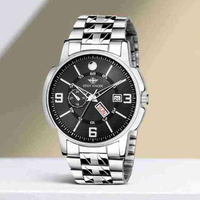 Black Day and Date Analog Watch - For Men