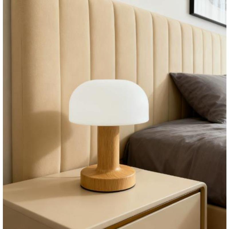 Lampe de Table LED Style Champignon Moderne Rechargeable par USB Contrôle Tactile Rétro Gradation Continue Veilleuse Décoration de Maison Ornement Chaud