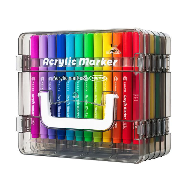 Acrylic Markers for Kids: Opaque Watercolor Pens, Stackable, Soft-Tip for Art Projects