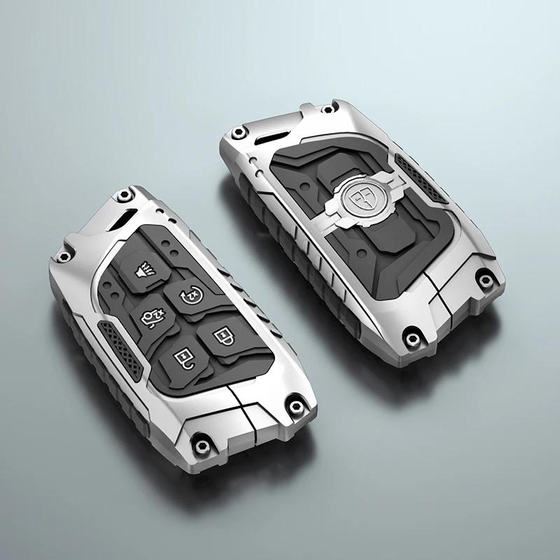 

Styling Mouldings Zinc Alloy 6 Buttons Car Key Case Cover for 2020 2021 2022 2023 Cadillac Escalade Remote Key Shell Fob Keychai