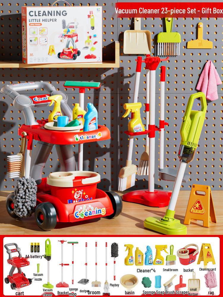 Children's Cleaning Trolley Play Set for Ages 3-6