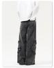 XXBRO Men's High-Street Retro Stitching Wasteland Wide-Leg Pants Jeans