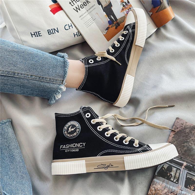 Men's 2026 New High Top Canvas Skate Shoes Summer Breathable Lace Up Casual Versatile Cloth Shoes Teen Wear Comfortable Classic