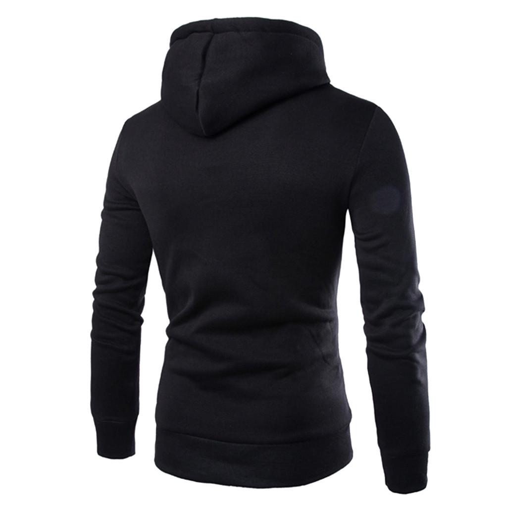 Men  Long Sleeve Patchwork Hoodie Hooded Sweatshirt Top Tee Outwear Blouse