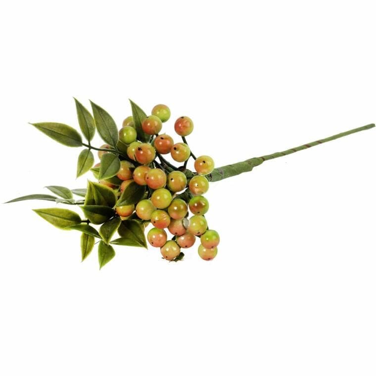 Branch with berries green balls 34 CM