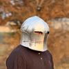 Barbuta Helma Středověká Rytířská Zbroj 18g Měkká Ocel Helma LARP Cosplay Halloweenský Kostým Hledí Válečníkova Helma Nejlepší Dárek