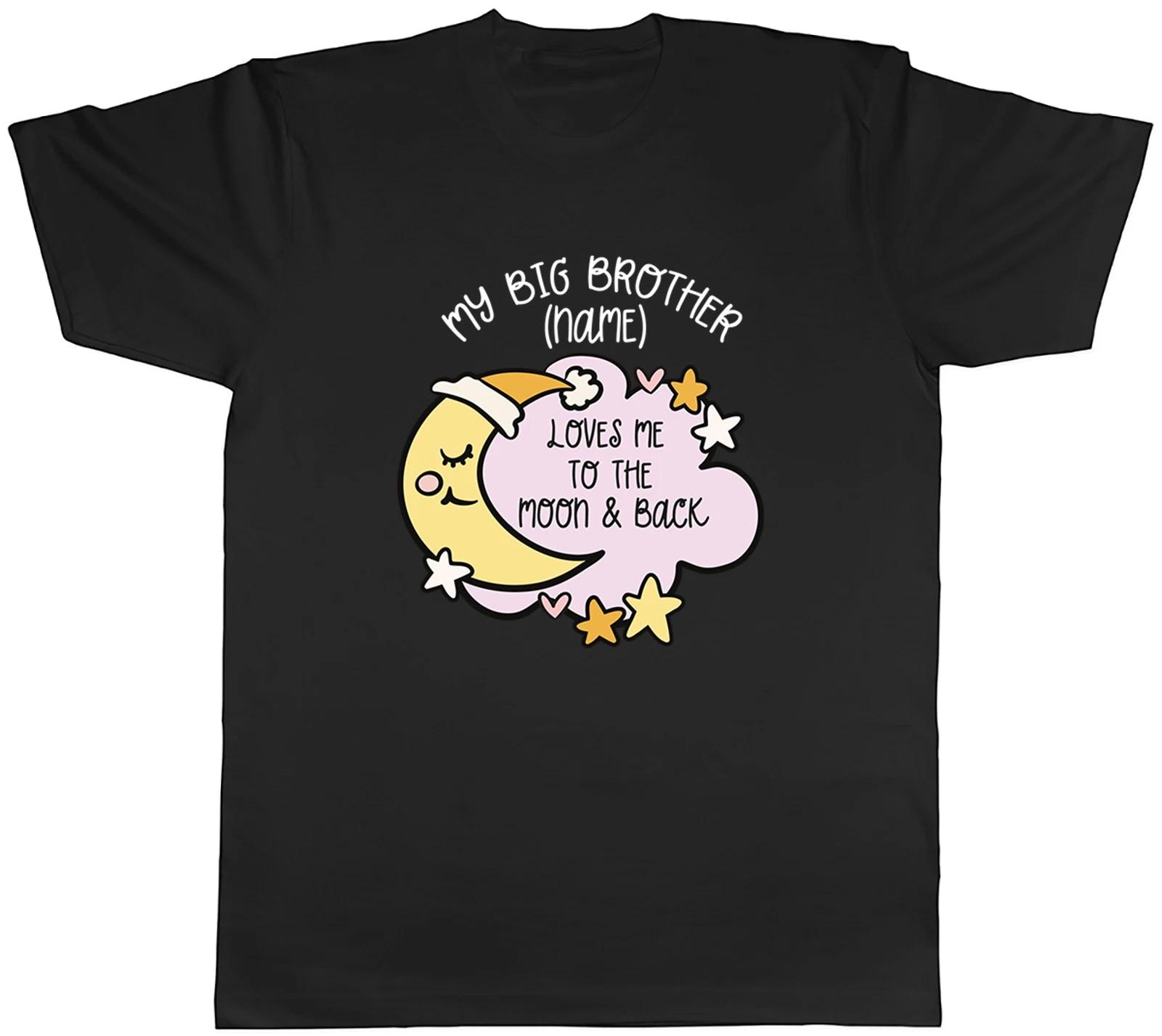 Personalised My Big Bro Loves me to the Moon Blue Mens T-Shirt Tee Gift Top XXXXL