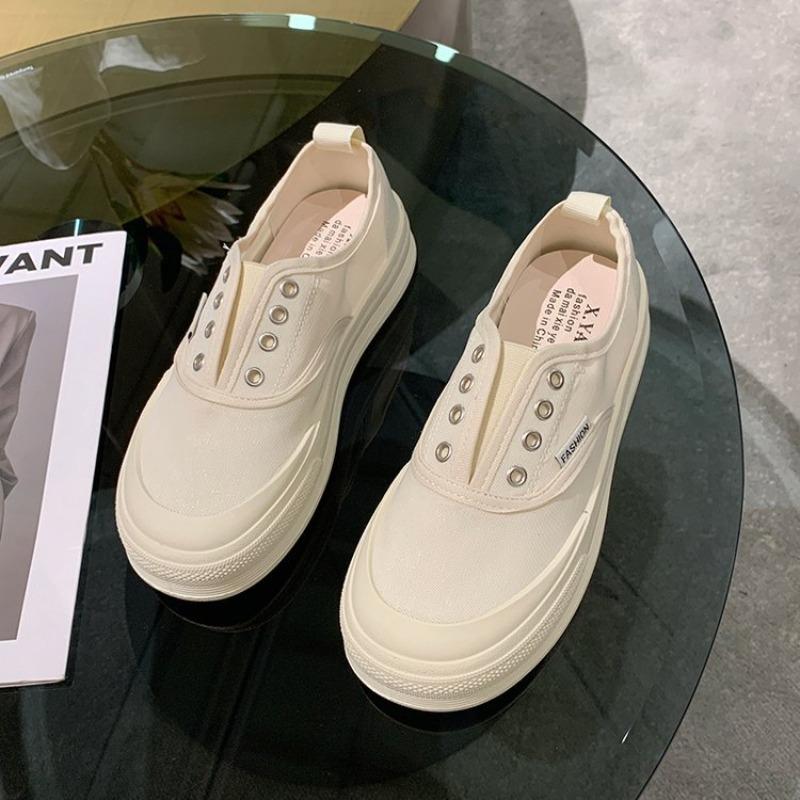 One-pedal women's shoes black student sports shoes casual trend breathable low-top shoes children's new canvas shoes