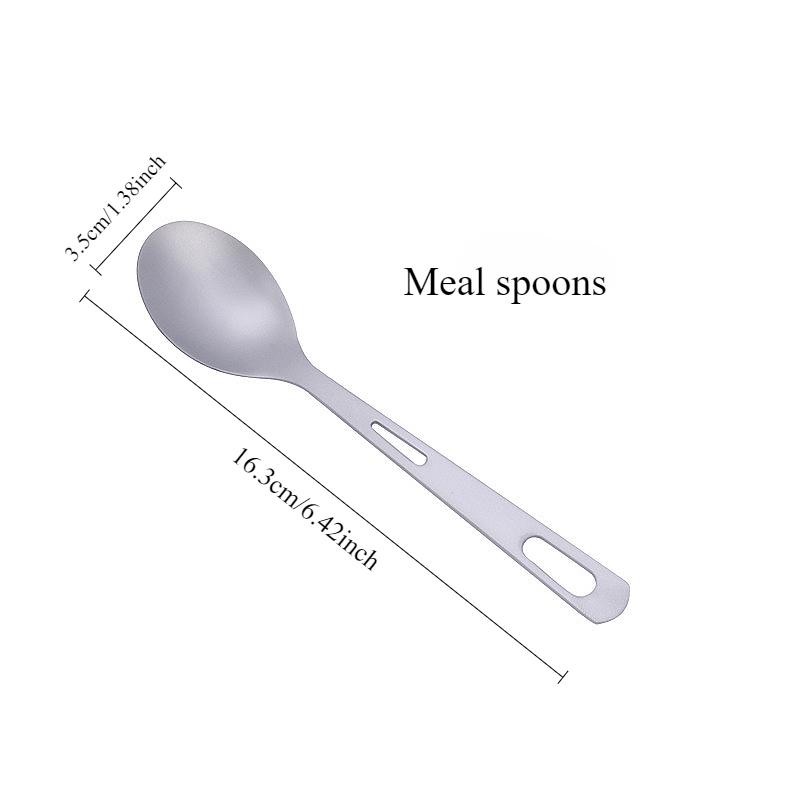 Vesela de titan pur, set de tacamuri de camping in aer liber, set de trei piese, set de tacamuri din titan de calitate alimentara sanatos, cutite, furculite, linguri