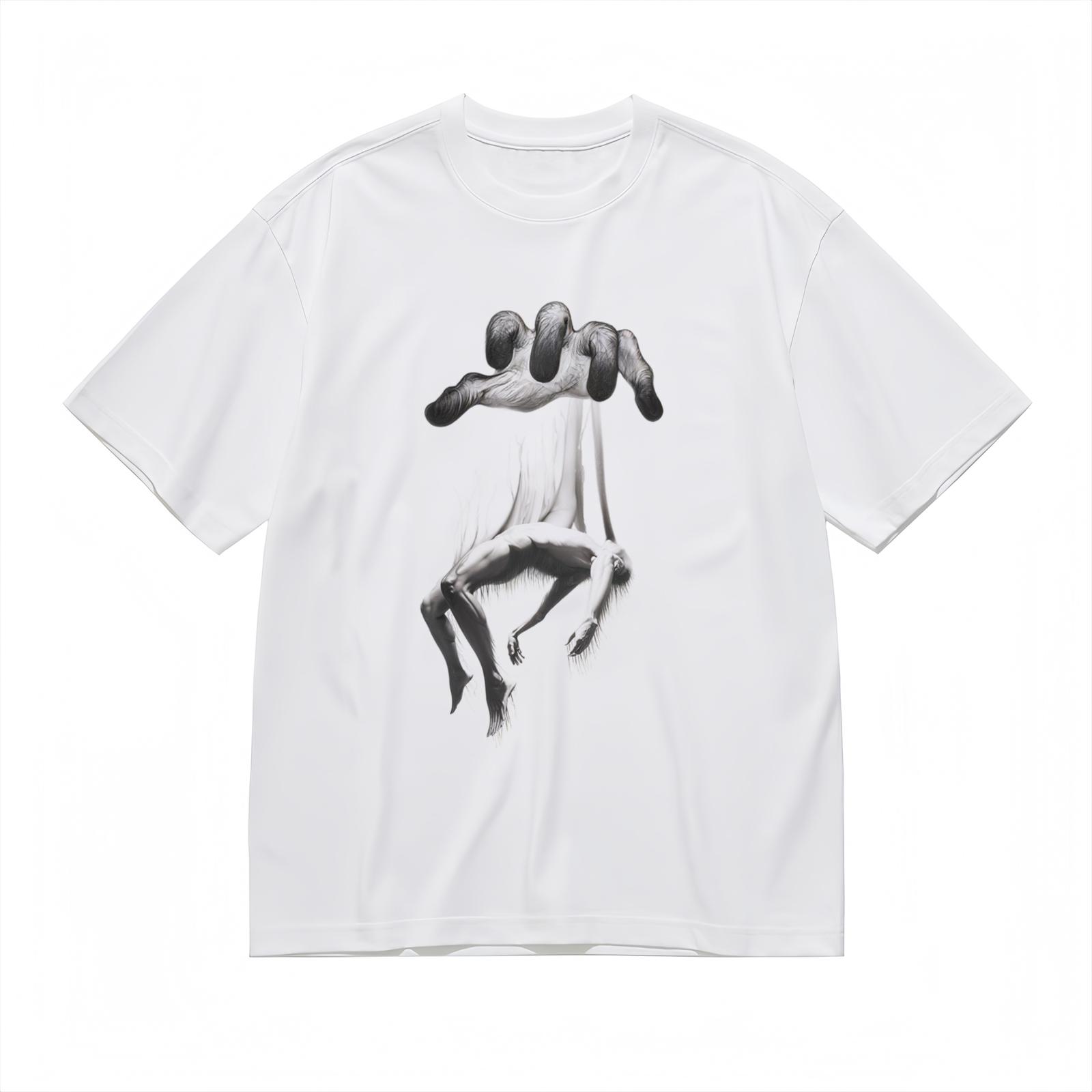 

Мужская футболка с современным контрастным узором, унисекс, белая, 100% хлопок, топ в стиле Харадзюку, универсальная, с короткими рукавами 4XL