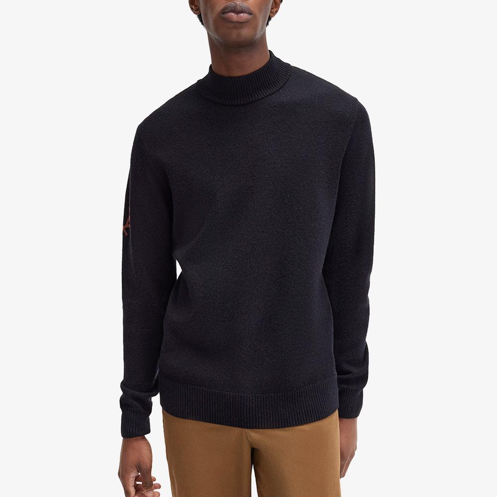 FRED PERRY [Sharp] Laurel Wreath Mock Neck Knit - Black Afpm2438530-102