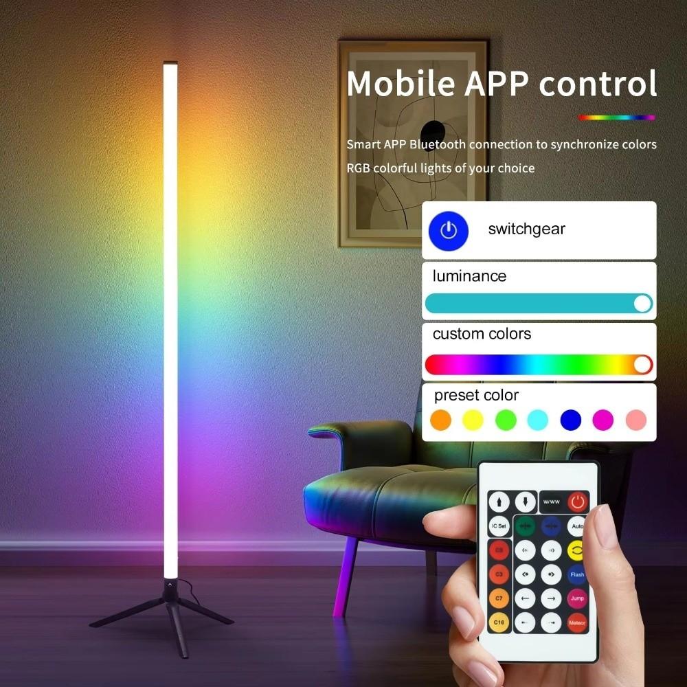 Color Changing Corner Ambience Lamp Remote Control LED Floor Lamp For Bedroom Living Room